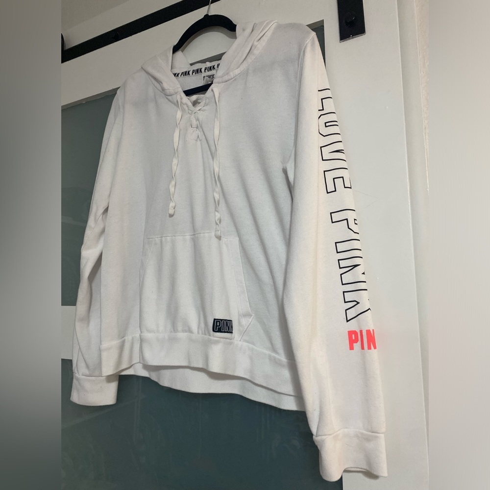 White Victoria’s Secret PINK Laced Hoodie